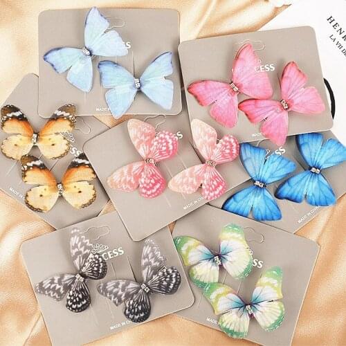 2021 New Cute Colorful Butterfly Hair Clips For Women Girls Sweet Hair Ornament Clip Baby Girls Butterfly Hairpin Headbands
