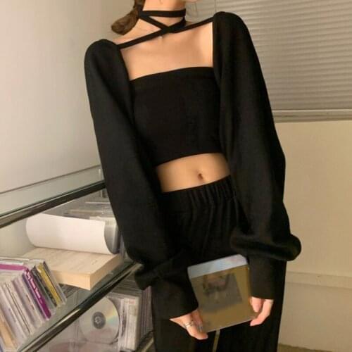 2021 New Summer Womens Thin Shawl Top Tube Tops Women Fashion Sexy Casual T-shirts Two-piece Suit All-match Long Sleeve Tees