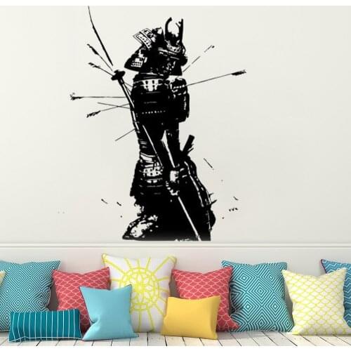 General Hit by an arrow Wall Decal for Boys room decoration Vinyl Samurai Wall Sticker Warrior Wall Decals Bedroom Decor HY985