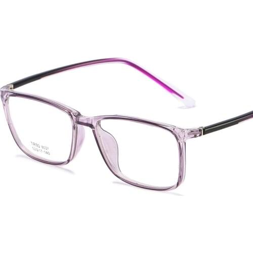 Stylish Square TR90 plate Temple Clear Glasses Light Flexible Optical Frames Eyeglasses Women Men Rx-able Prescription Frame