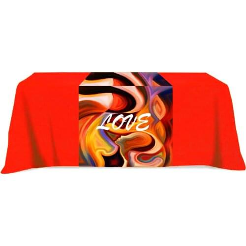 Flat table cloth customize logo for wedding party mantele para fiesta outdoor/indoor trade show