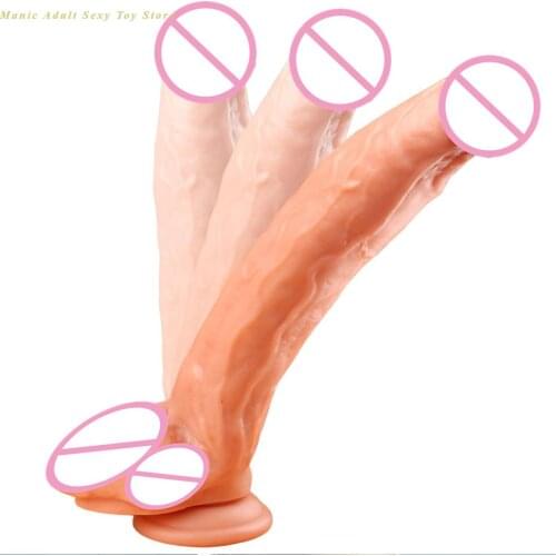 Realistic Dildos Skin Feels Big Penis Soft Sexy Huge Dildo Female Masturbator Silicone Sucker Female Sex Toy