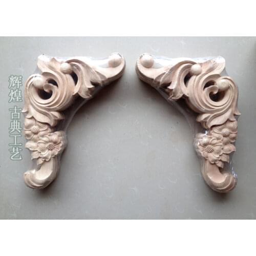 Dongyang wood carving fashion corners applique gate flower wood shavings carved furniture flower bed home decoration 159