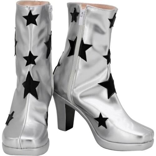 Rocketman Elton John Cosplay Boots Silver Shoes High Heel Custom Made Any Size