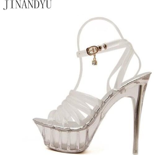 Transparent High Heels Sexy Ladies Shoes Pumps Platform Sandals Wedding Dress Female Shoes Summer Sandals Women Shoes High Heel