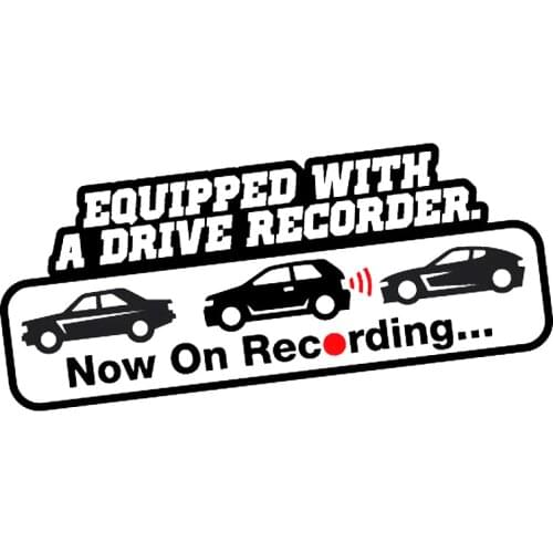 16*7.8cm Equipped With A Drive Recorder Funny Car Window Bumper Novelty JDM Drift Vinyl Decal Sticker