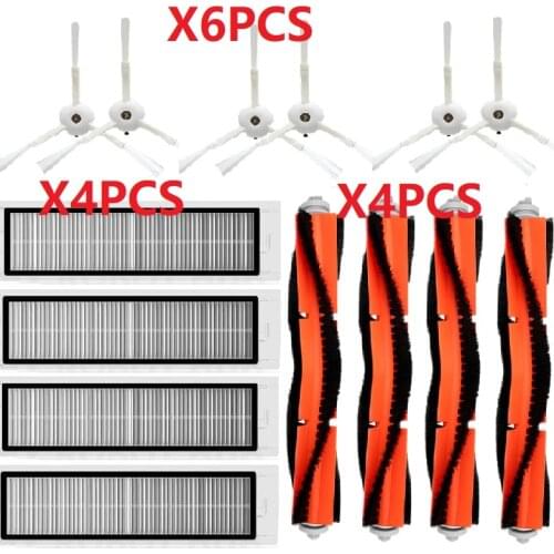 14pcs HEPA Filter Side Brush Roll Brush Main Brush Kits For Xiaomi Roborock Robot S50 S5 Vacuum Cleaner Spare Parts