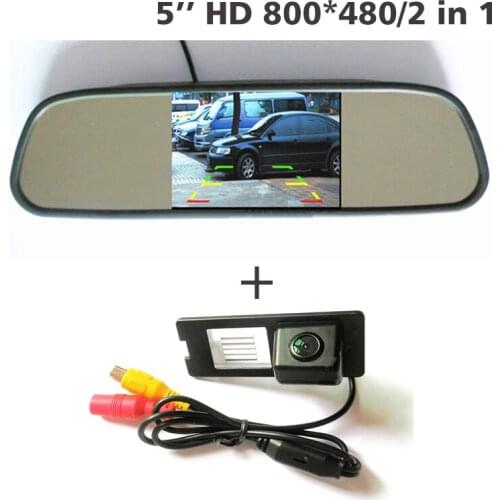 For Renault Fluence Duster car backup reverse parking 170 degrees camera HD CCD +5 inch car mirror monitor TFT LCD 800*480
