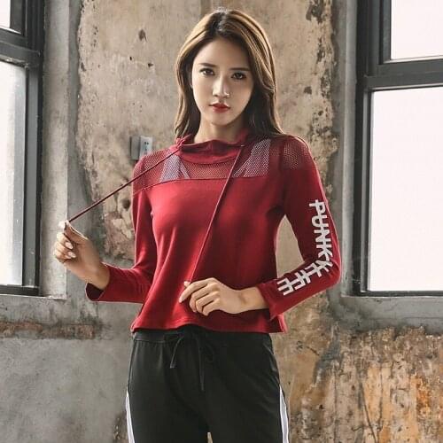 Womens Fashion Pullover Blouse Hoodies Drawstring Sweatshirt Fast Drying Mesh Patchwork Workout Running Tops Fitness Yoga Jacket