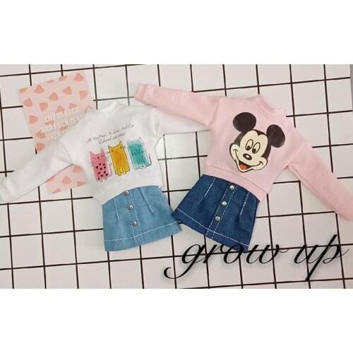 1pcs Fashion 1/6 Blyth Doll Clothing Denim Skirt for Neoblythe ob24 Azone Licca 30CM Blyth Dress 1/6 Doll Accessories gift