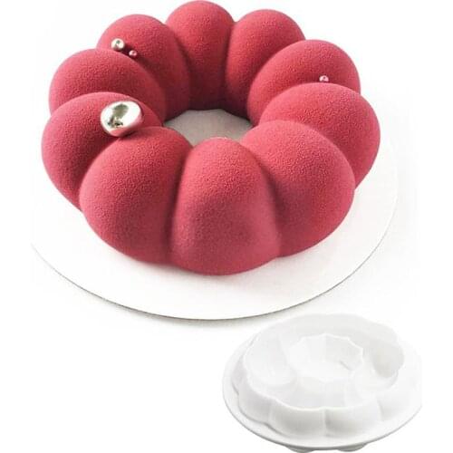 1Pcs Round Wreath Garland Shaped Silicone Mold Cake Pans Baking Tools Mousse Chocolate Dessert Mould Pastry Decoration