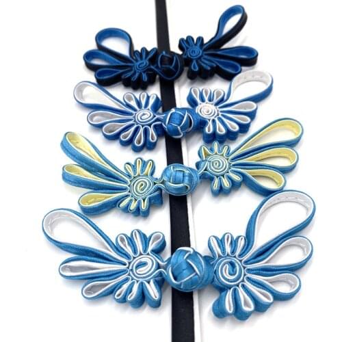 10Pairs Handmade Chinese Closures Buttons Knot Cheongsam Tang Suit Fasteners Rose Flower Decorative Buttons for Crafts