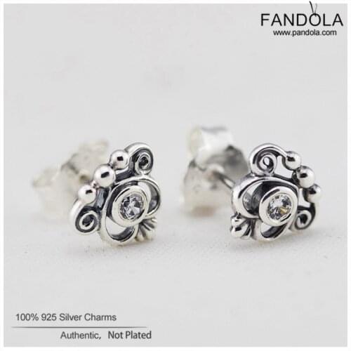 100% 925 Sterling Silver Earrings Clear CZ My Princess Earring for Women Engagement Wedding Jewelry Accessories mujer