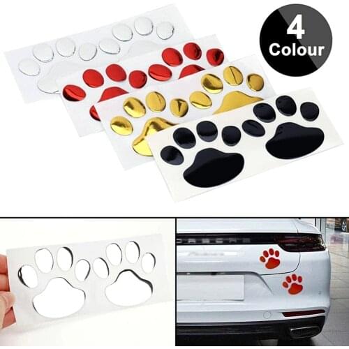 2Pcs Cute Paw Car Sticker Dog Footprint Decals Puppy Claw For Bumper Windshield Door Mirror Motorcycle Refrigerator Wall
