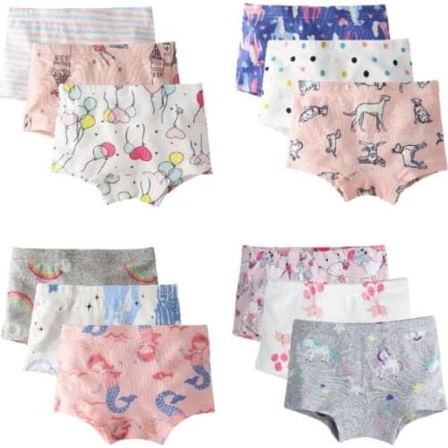 3pcs/lot Baby girl briefs kids underwear High Quality Panties for girls pant childrens short pants