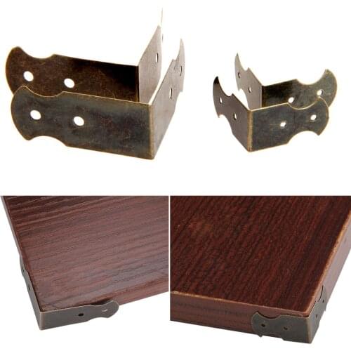 4Pcs Antique Bronze Luggage Case Box Corner Brackets Decorative Furniture Wooden Case Feet Leg Corner Protector