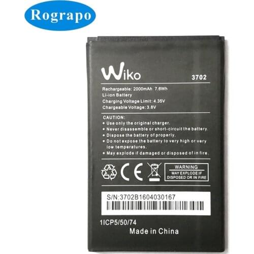 New 2000mAh 3702 Replacement Battery Bateria Batterie For Wiko Lenny 3 / Wiko Jerry 3702 Cell Mobile Phone Batteries
