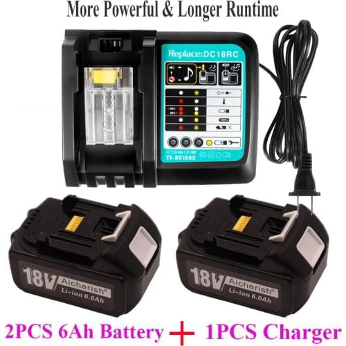 Makita 18V Battery For BL1840 BL1850 BL1830 BL1860B LXT400 DC18RC DC18SF 18650 Rechargeable Lithium Ion Batteryes 18V6000Ah