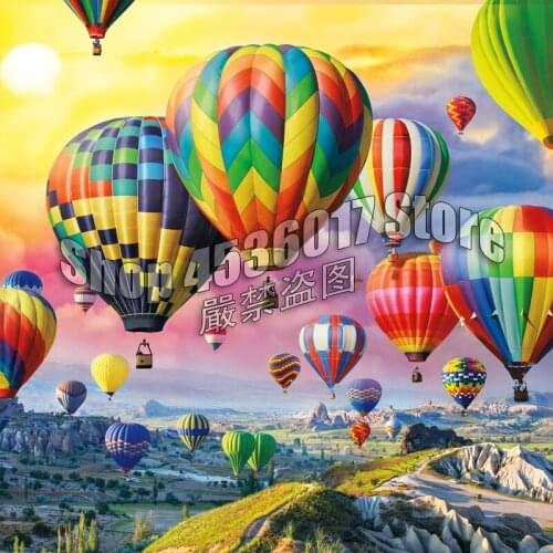 Diamond Mosaic DIY Diamond Painting Cross Stitch Landscape Hot Air Balloons Home Decor Picture Of Rhinestone Full Handmade Gift