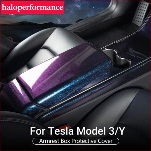 Model3 Car Accessories for tesla model 3 accessories starry sky armrest box cover model 3 tesla model y model three 2020 New