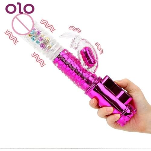 OLO Big Dildo Vibrators Transfer Beads 360 Degree Rotation AV Rabbit Vibratror G-Spot Vaginal Clit Massage Sex Toys for Women