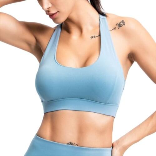 Summer new sports fitness underwear women beauty back cross yoga bra clothes sexy bra fast dry breathable gather shockproof