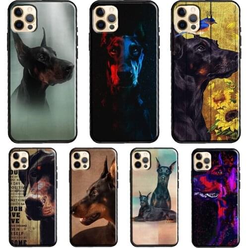 Doberman Dog Silicone Case For iPhone XR X XS MAX SE 2020 6S 7 8 Plus 12 Mini 11 Pro Max Shell Cover