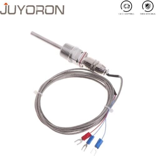 RTD Pt100 Temperature Sensor Probe L 5cm 1/2" NPT Thread w/ Detachable Connector