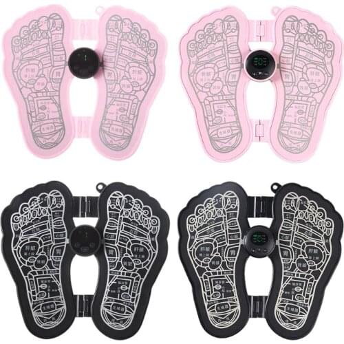 Electric EMS Foot Massage Pad Intelligent Foot Acupoint Massager Relieve Fatigue Pulse Massager Mini Portable Feet Care Cushion