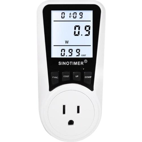 Electricity Usage Monitor Power Meter Plug Digital LCD Display Energy Meter Plug Volt Amps Watt kWh Consumption Analyzer