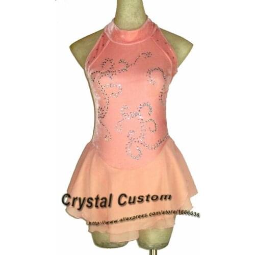 Custom Figure Skating Dresses For Girls Fashion New Brand Competition Children Ice Figure Skating Dresses Crystal DR3827