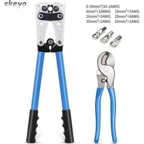 HX-50B Connector Crimp Tool Cable Lugs Hex Crimping Cutter Pliers Multi Tools For Heavy Duty Wire Lugs Battery Terminal