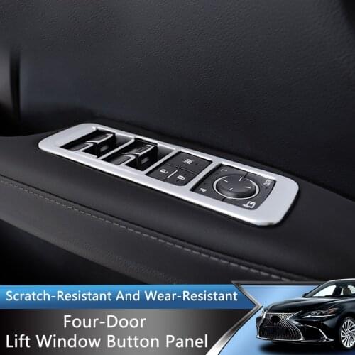 QHCP Car Window Lifting Button Frame Decoration Sticker Trims Cover ABS Fits For Lexus RX300 450H 2016-2020 Interior Accessories