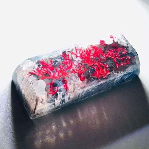 Handmade Resin Coral Keycap 2.25u Enter Key Game Key caps for MX Switches Keyboard Creative Mechanical Keyboard Keycaps