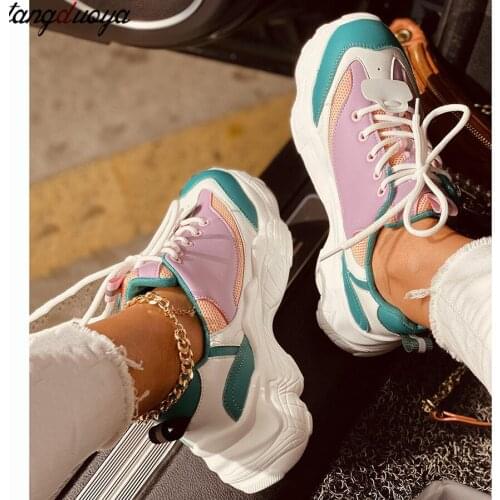 Chunky Platform Sneaker Casual Woman Mesh Upper Lining High Quality Breathable Ladies Female Sport Shoes Tenis Feminino