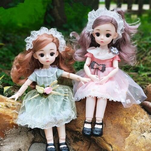 23 Joints Movable BJD 32cm Doll 1/6 Fashion Princess Dress Up Doll Set 3D Eyes 8 Inch Girl Dress Up Toy The Best Christmas Gift
