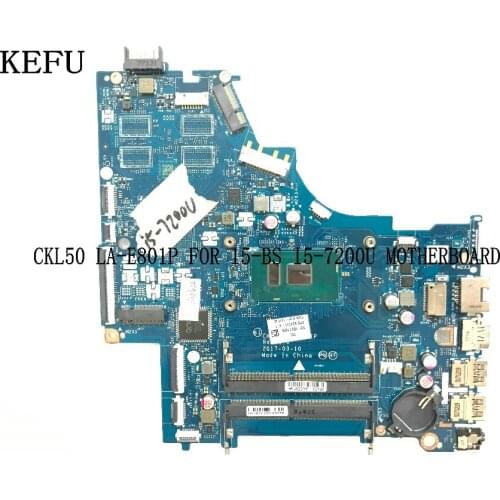 KEFU 100% TESTED I5-7200U 924751-601 CKL50 LA-E801P laptop Motherboard For HP PAVILON 15-BS NOTEBOOK PC COMPARE PLEASE