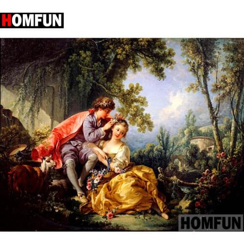 HOMFUN Full Square/Round Drill 5D DIY Diamond Painting "Character couple" Embroidery Cross Stitch 5D Home Decor Gift A14415