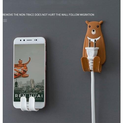 Wall Hanging Hook Cartoon Animals Multi-Purpose Key Wall Crochet Holder Removable Kitchen Free Nail Single Wall Hooks Single Hom