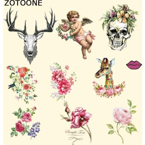 Cheaper Mix Cartoon Patches For Clothing Jeans Decoration Heat Iron-On Transfers DIY Applique Stripe Flowers StickersSew Badge b