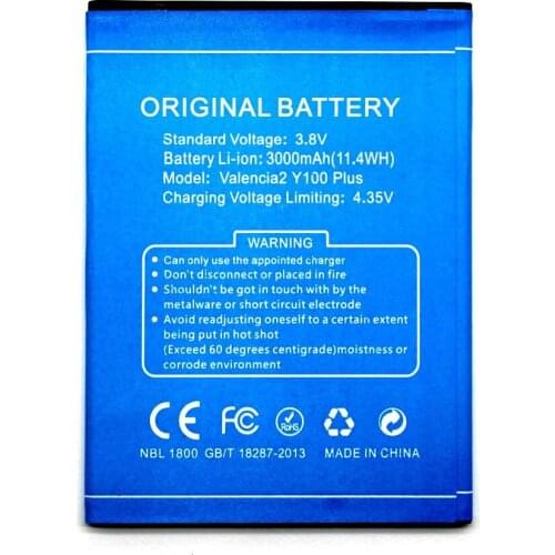 New DOOGEE Y100 Plus Battery For Doogee Valencia 2 Y100 Plus Batterie Bateria Accumulator 3000mAh