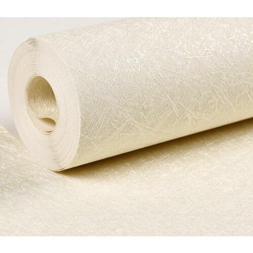 Solid Color Plain Waterproof PVC off-White Yellow Linen Silk Wallpaper Bedroom Living Room Hotel Shop Engineering Wallpaper