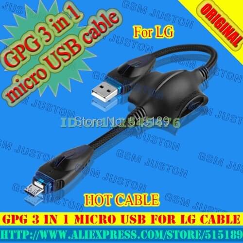 Original new GPG 3 in 1 micro USB cable for LG