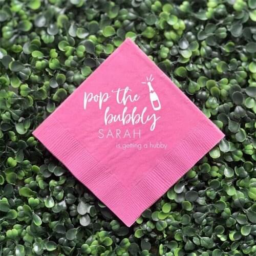 Personalized Bridal Shower Shes Getting a Hubby Napkins - Bridal Shower - Rehearsal Dinner - Engagement Party Napkins