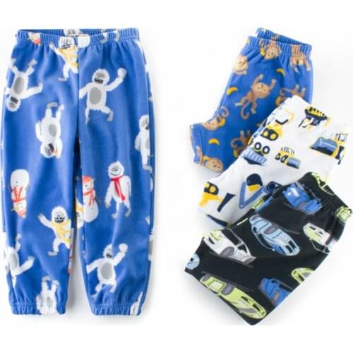 2019 Girls boys cotton Fleece Pyjamas cartoon toddler sleepwear Pajamas children clothing pijamas kids Leisure wear Autumn pants