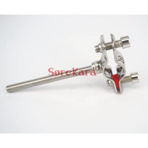 FIt Tube O.D 18/25/32/38/45/51mm 304 Stainless Steel Thread Length 100mm Clamp Clip Support Bracket with M8 Screw Pole