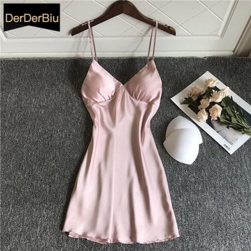 Sexy Lingerie Women Homewear Cute Deep V-neck Lingerie Nightwear Sleepdress Babydoll Nightdress pure color Sling Lace Sleepwear