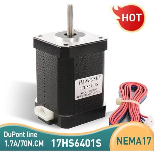 Free shipping NEMA 17 Stepper Motor 42 Hybrid 2 Phase motor 17hs6401s 60mm 7.3kg.cm 1.8A Step Motor for cnc