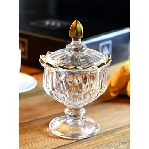 Glass Covered Sugar Bowl Gold Sugar Bowl Spice Jar Candle Holder Turkish Delight Kitchen Accessory