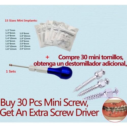Dental Mini Implants Micro Screw Titanium Alloy Orthodontic Screwdriver Self Drilling Tool 10 Sizes Choice
